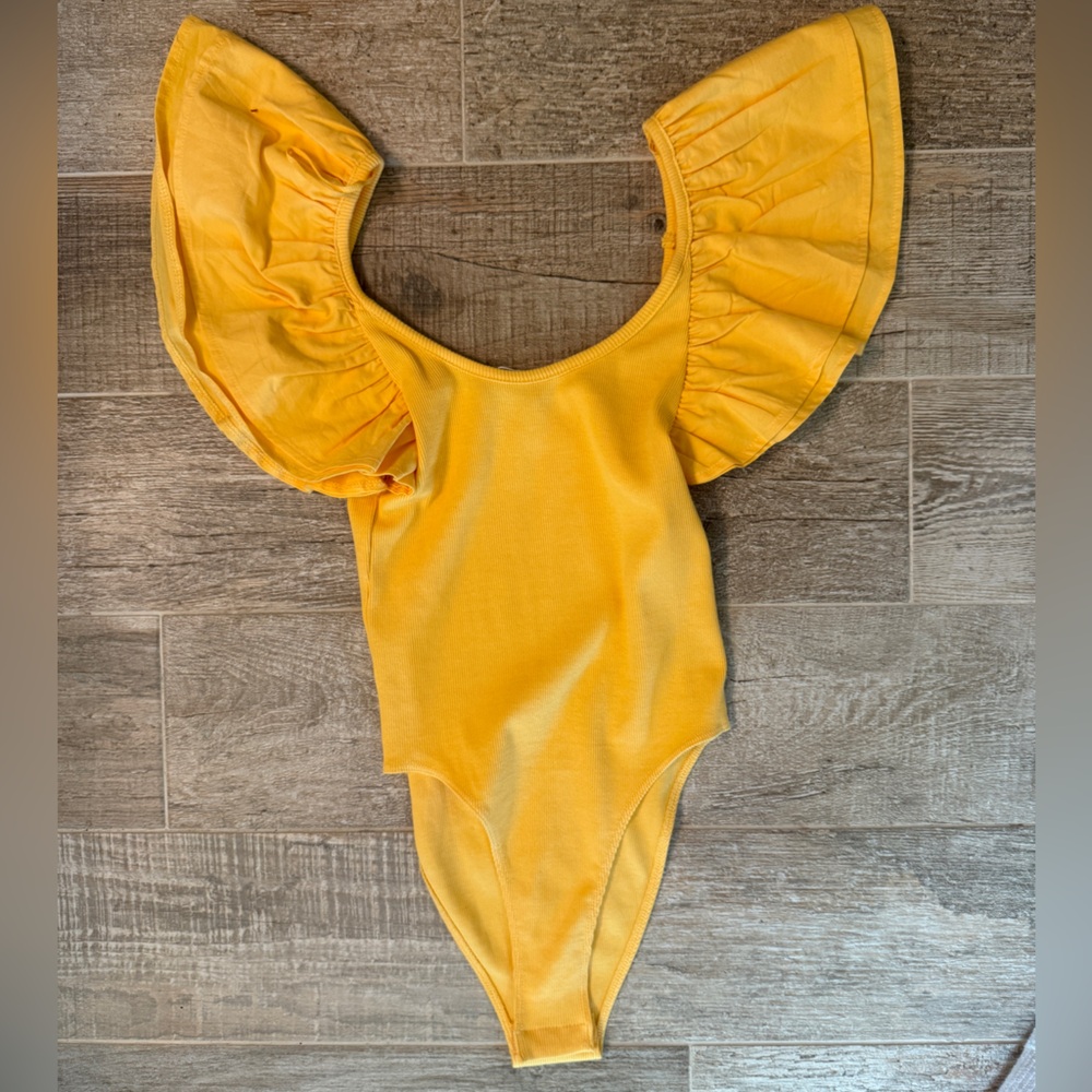 Zara Orange Bodysuit Top